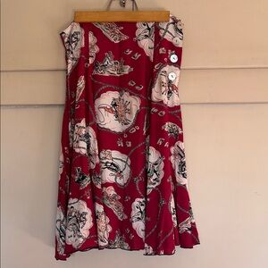 Loco Lindo Burgundy Western Cowgirl Swing Skirt NWOT XS